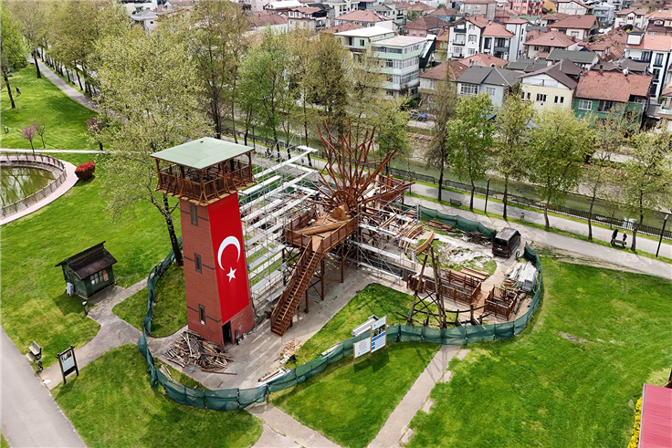 Şehrin kültürel simgesi Tarihi Çark’ta titiz çalışma devam ediyor