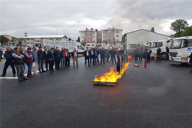 Destek elemanlarına yangın eğitimi