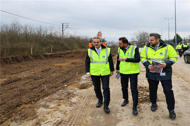 Yazlık Kavşağı’nda trafik yükünü hafifletecek duble yolda çalışmalar başladı