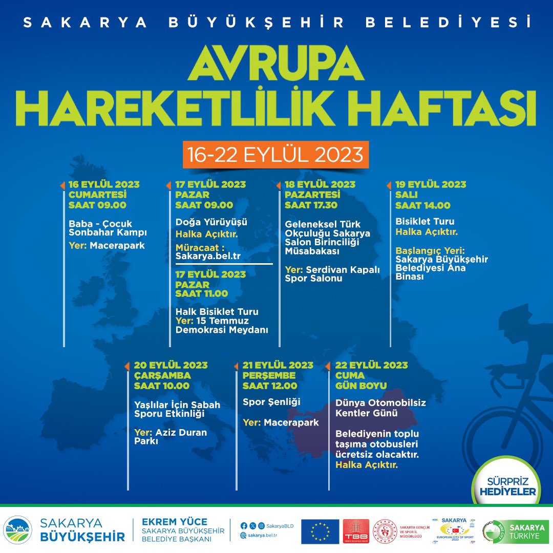 Büyükşehir programı yayınladı; Avrupa Hareketlilik Haftası başlıyor 