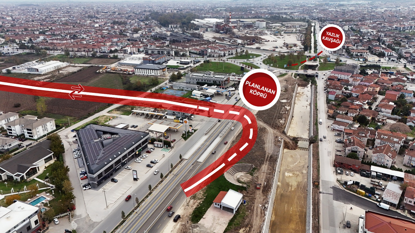 Yenikent trafiğini çarşıya direkt bağlayacak duble yol ve köprü geliyor