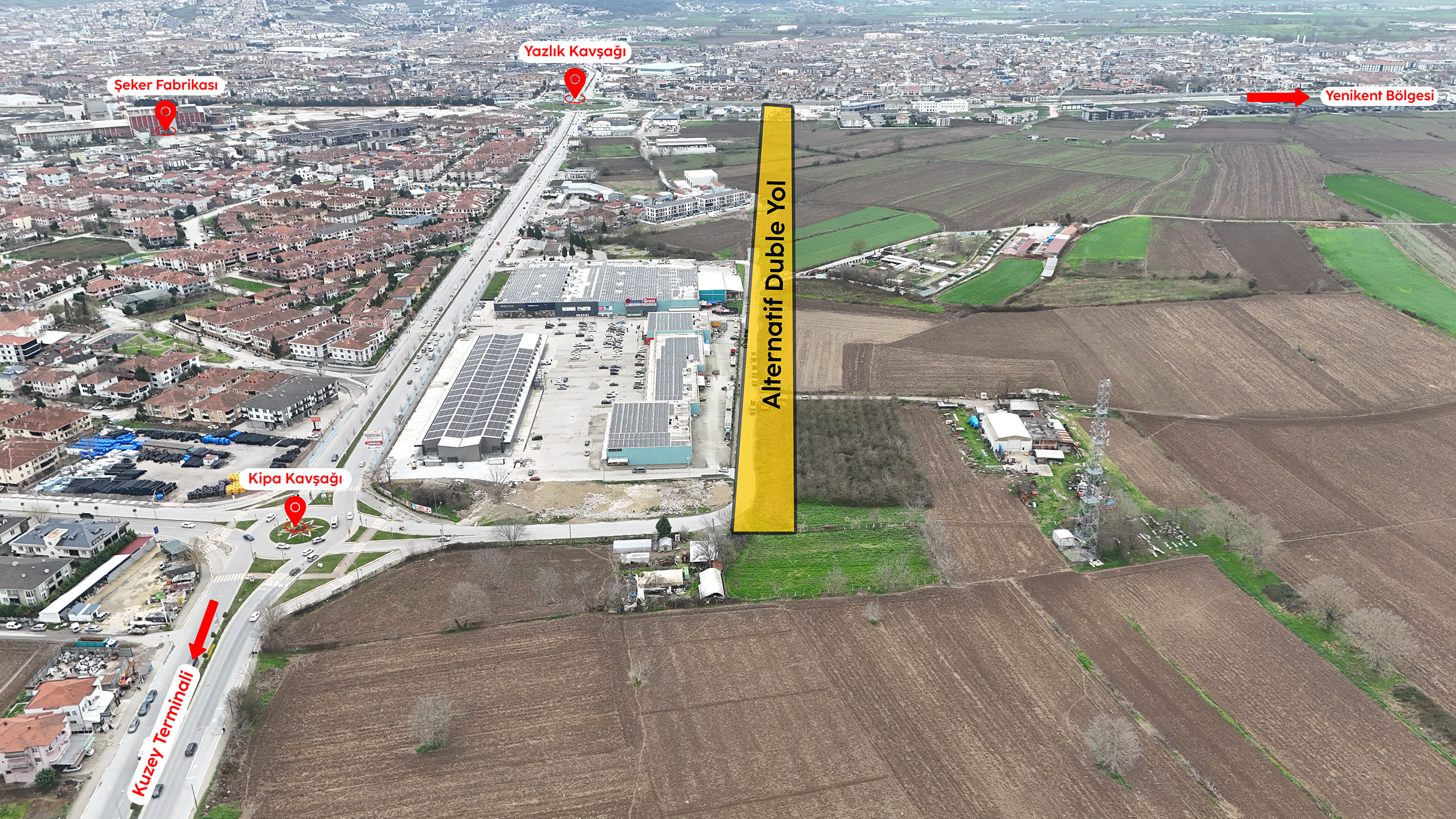 Yazlık Kavşağı’nda trafik yükünü hafifletecek duble yolda çalışmalar başladı