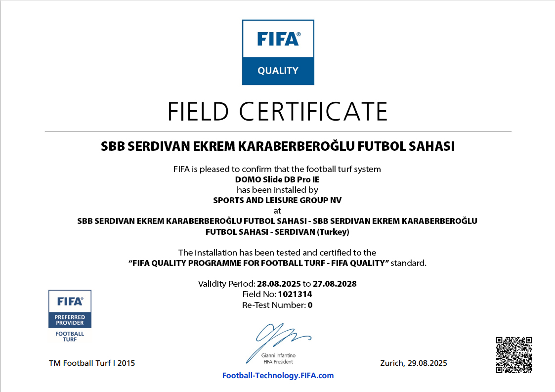 Ekrem Karaberberoğlu Spor Tesisi’ne FIFA kalite onayı
