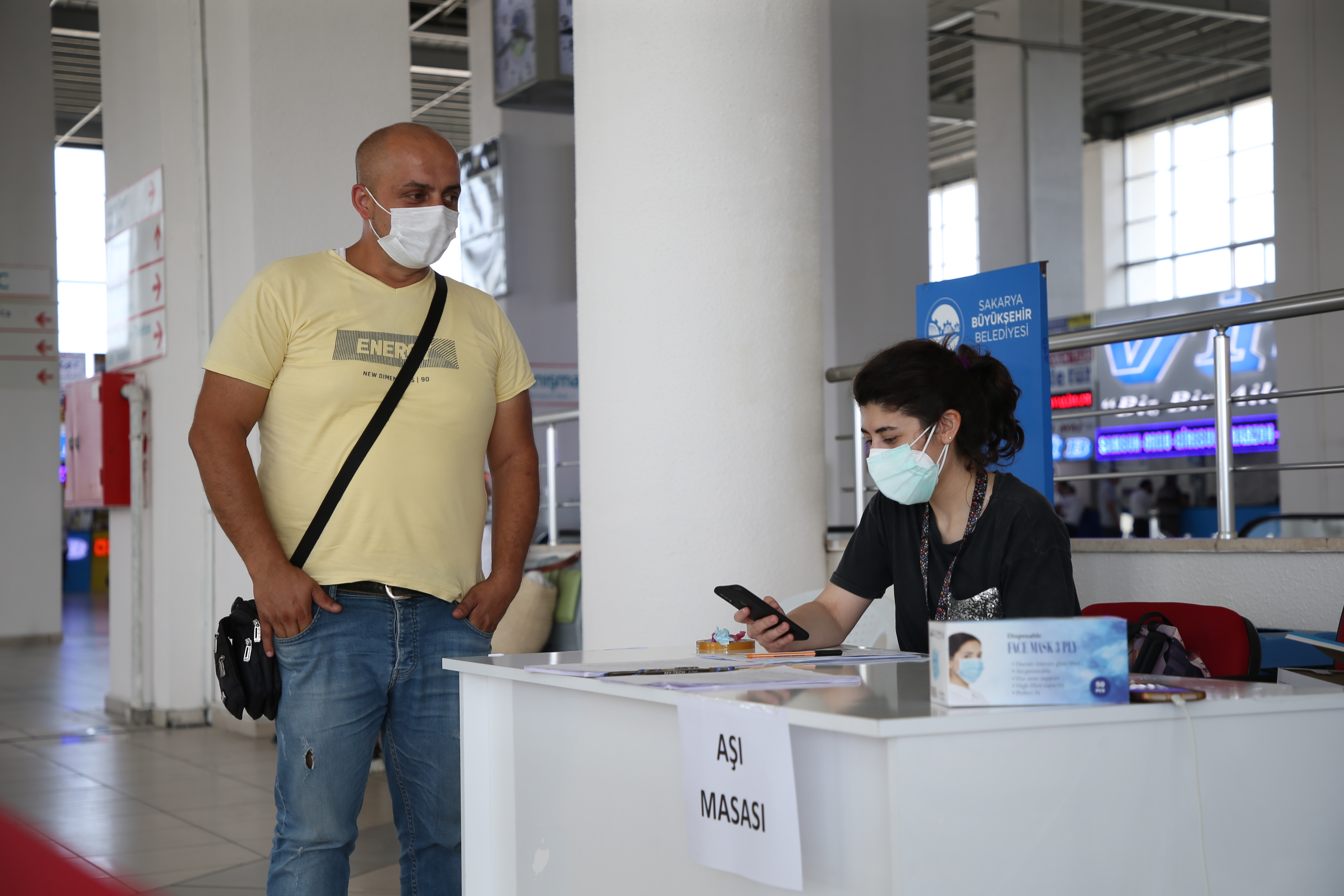 Büyükşehir Terminali’nde misafirler için randevusuz aşı başladı