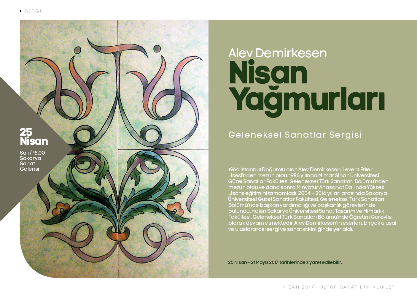 Nisan kültür sanat takvimi açıklandı