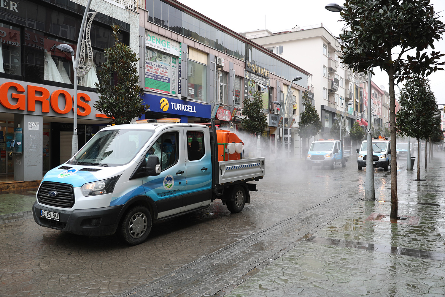 Şehir Merkezinde dezenfekte seferberliği