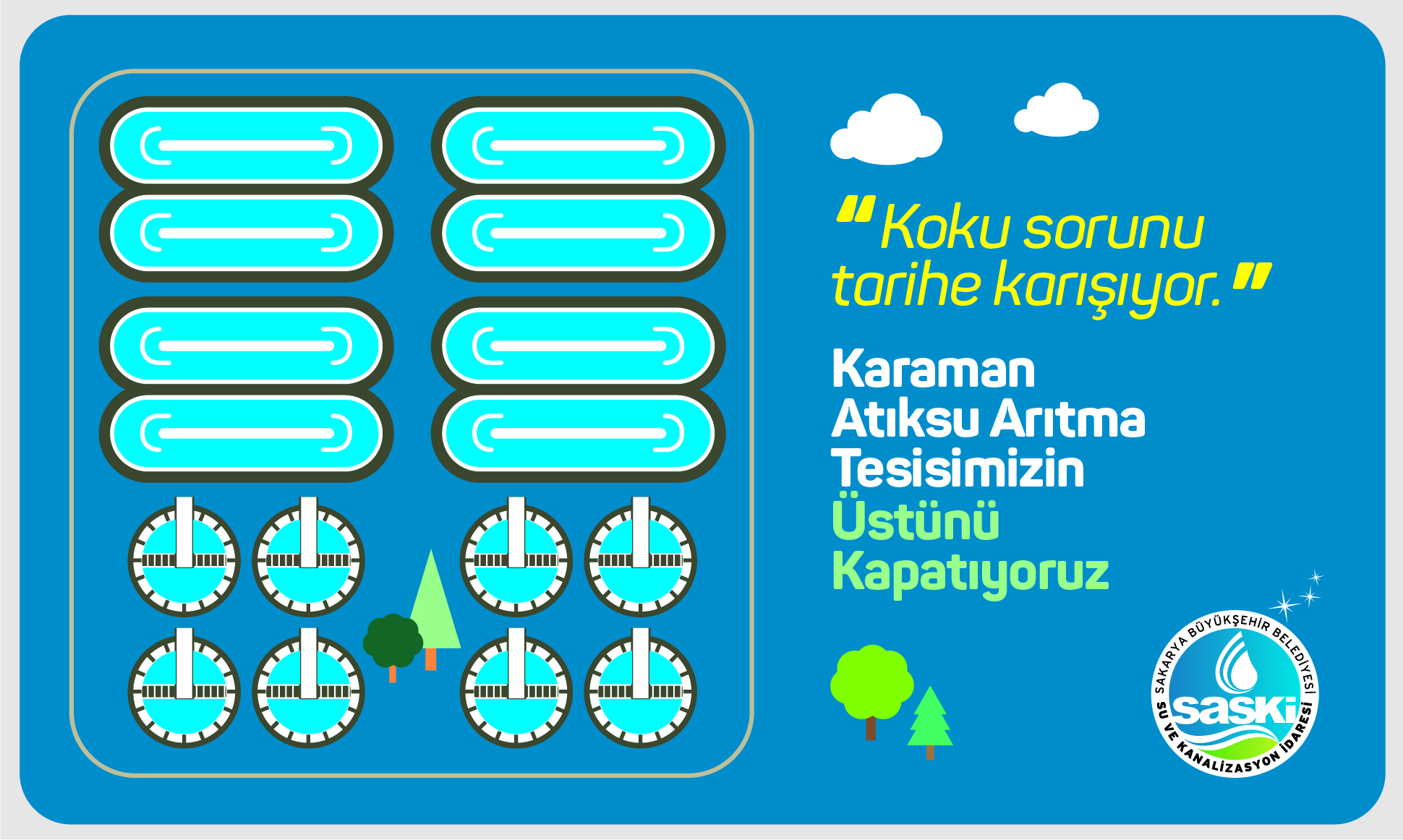 Karaman Arıtma Tesisi’nin üzeri kapatılıyor
