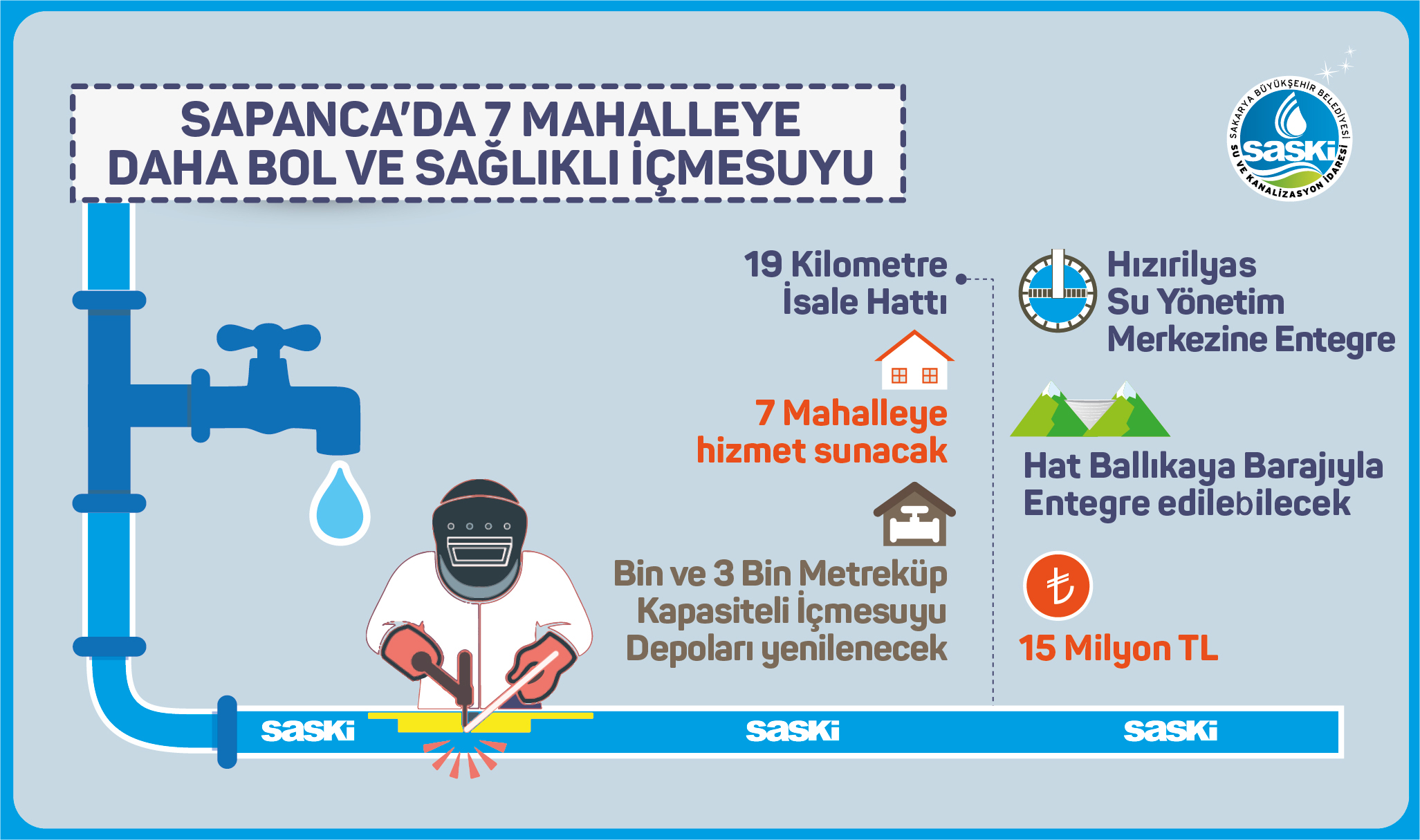 Sapanca’nın içmesuyu geleceğine SASKİ güvencesi