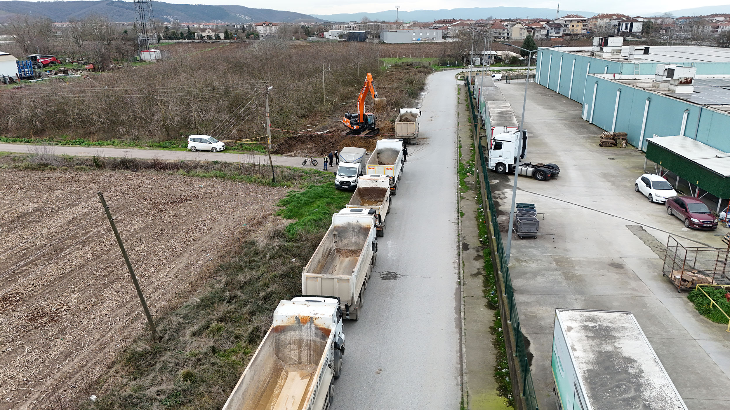 Yazlık Kavşağı’nda trafik yükünü hafifletecek duble yolda çalışmalar başladı