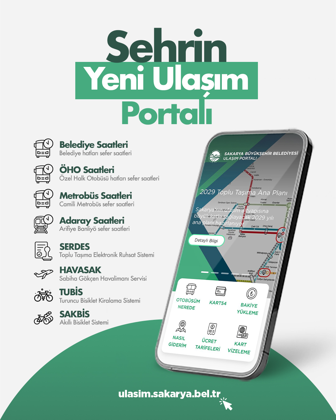 Sakarya Ulaşım Portalı’na yeni özellik: Taksi durakları tek tıkla görülebilecek