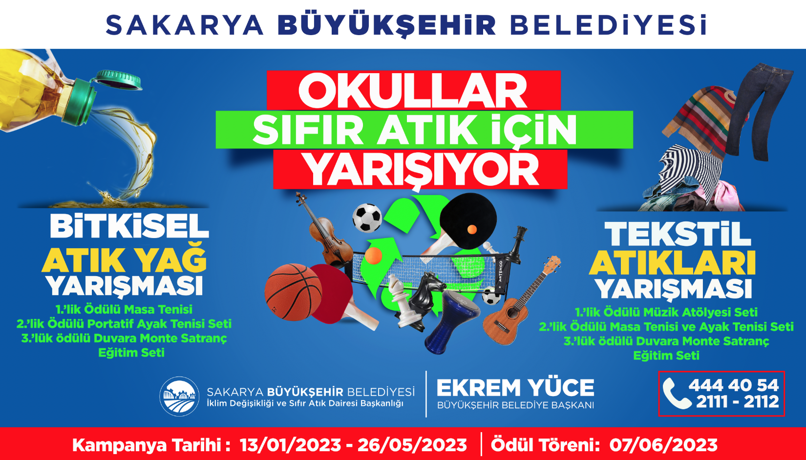 Bitkisel Atık Yağ ve Tekstil Atıkları toplama yarışmaları başlıyor