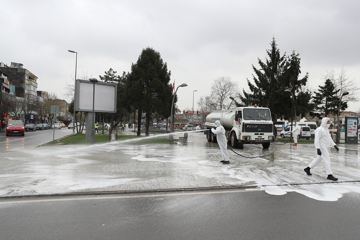 Şehir Merkezinde dezenfekte seferberliği