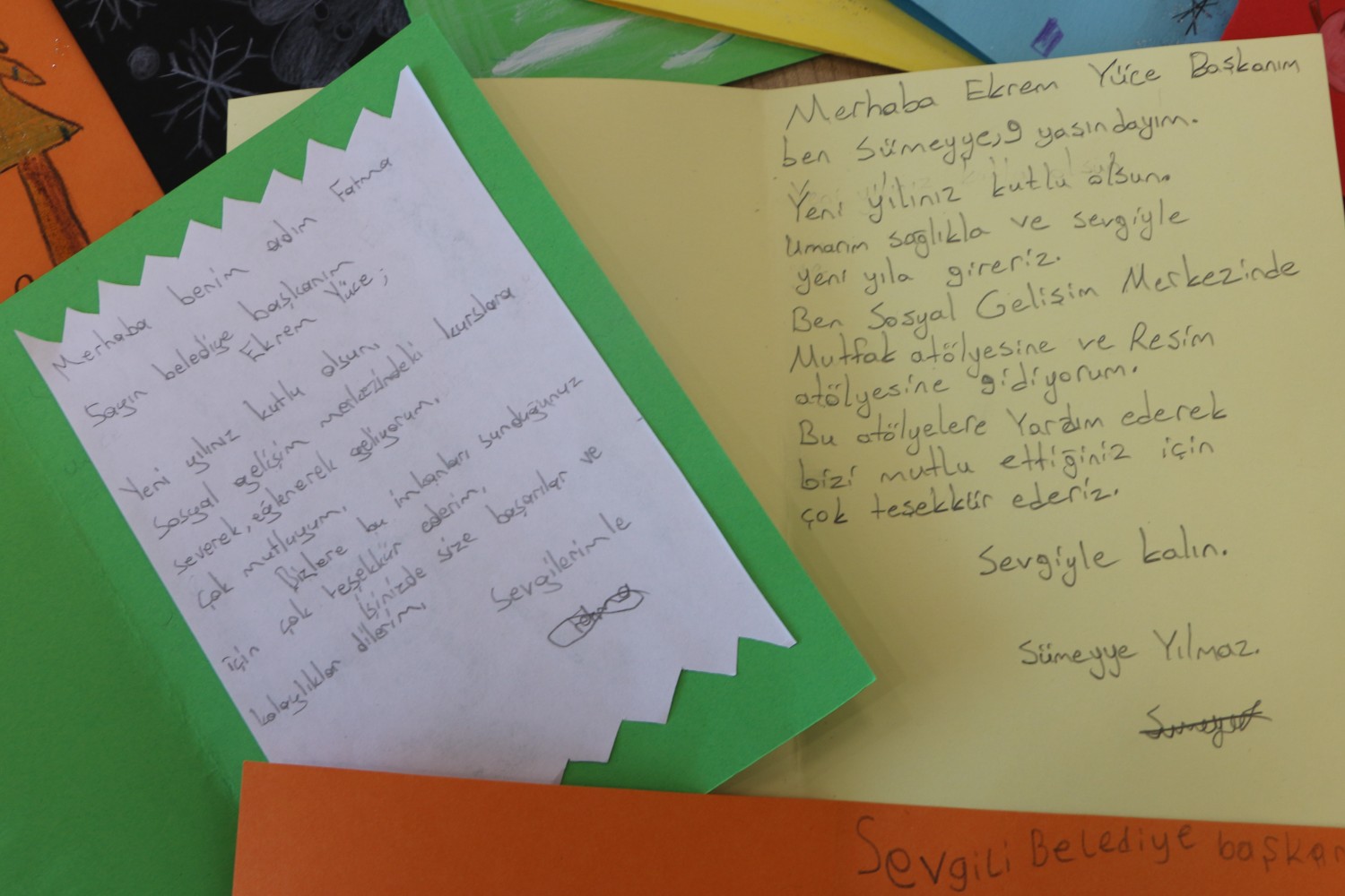 SGM öğrencileri yeni yıl mesajlarını Başkan Yüce’ye gönderdi