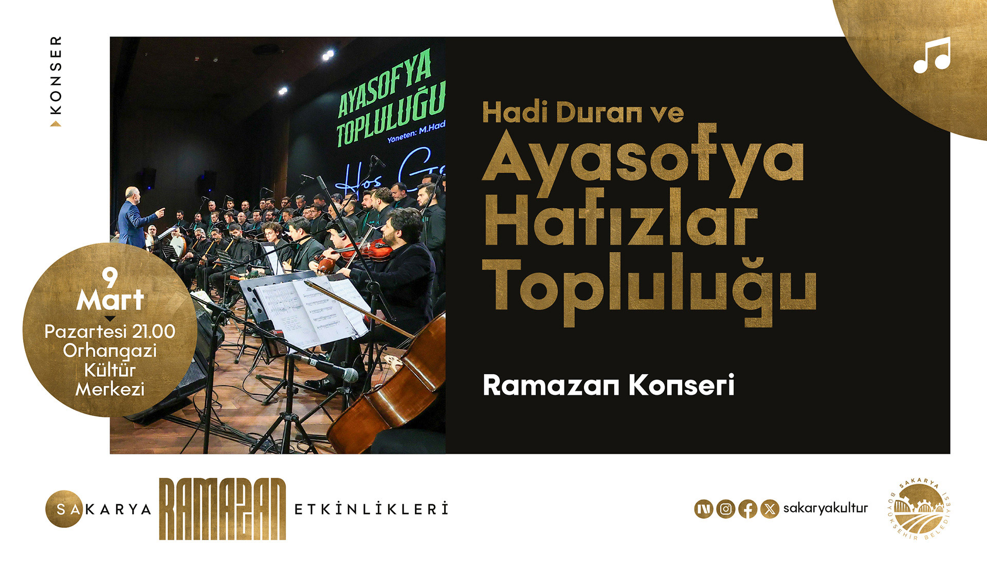 Hadi Duran ve Ayasofya Hafızlar Topluluğu Ramazan dinletisi sunacak