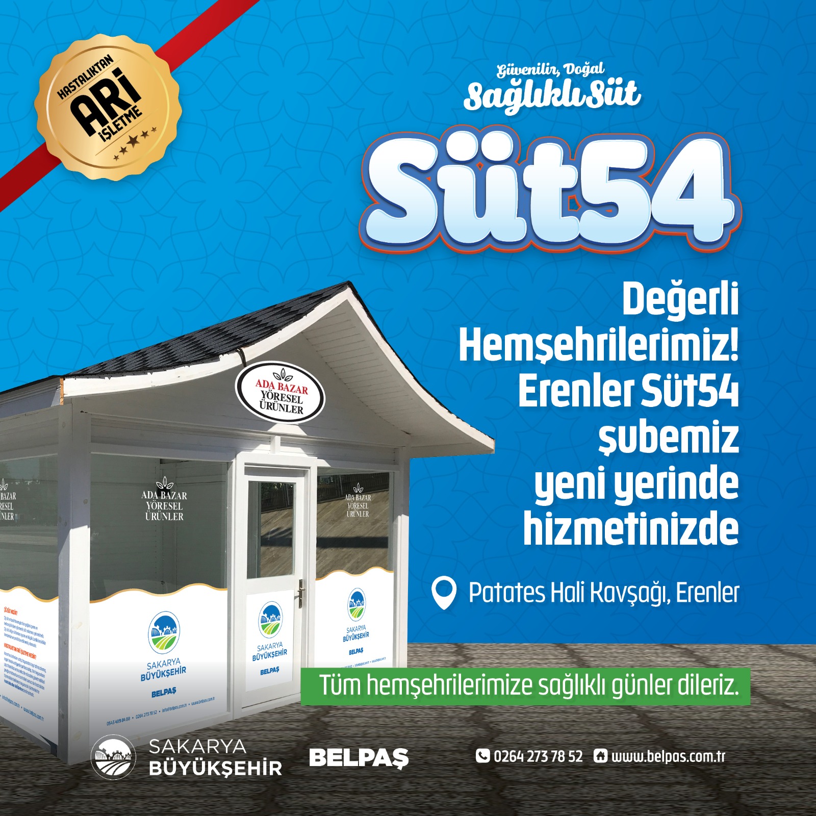 Süt54 Erenler’de hizmete başladı