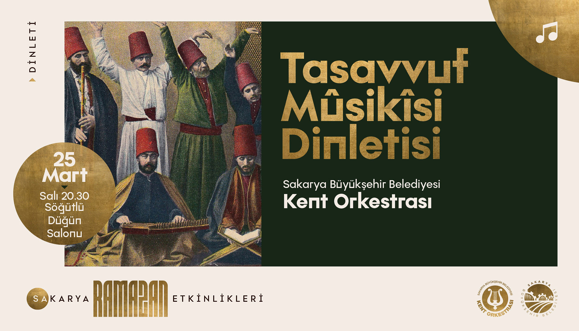 Sakarya’da Ramazan’ın ruhunu Büyükşehir yaşatıyor: Ünlü hattat ve tasavvuf tınıları sanat dostlarıyla buluşuyor
