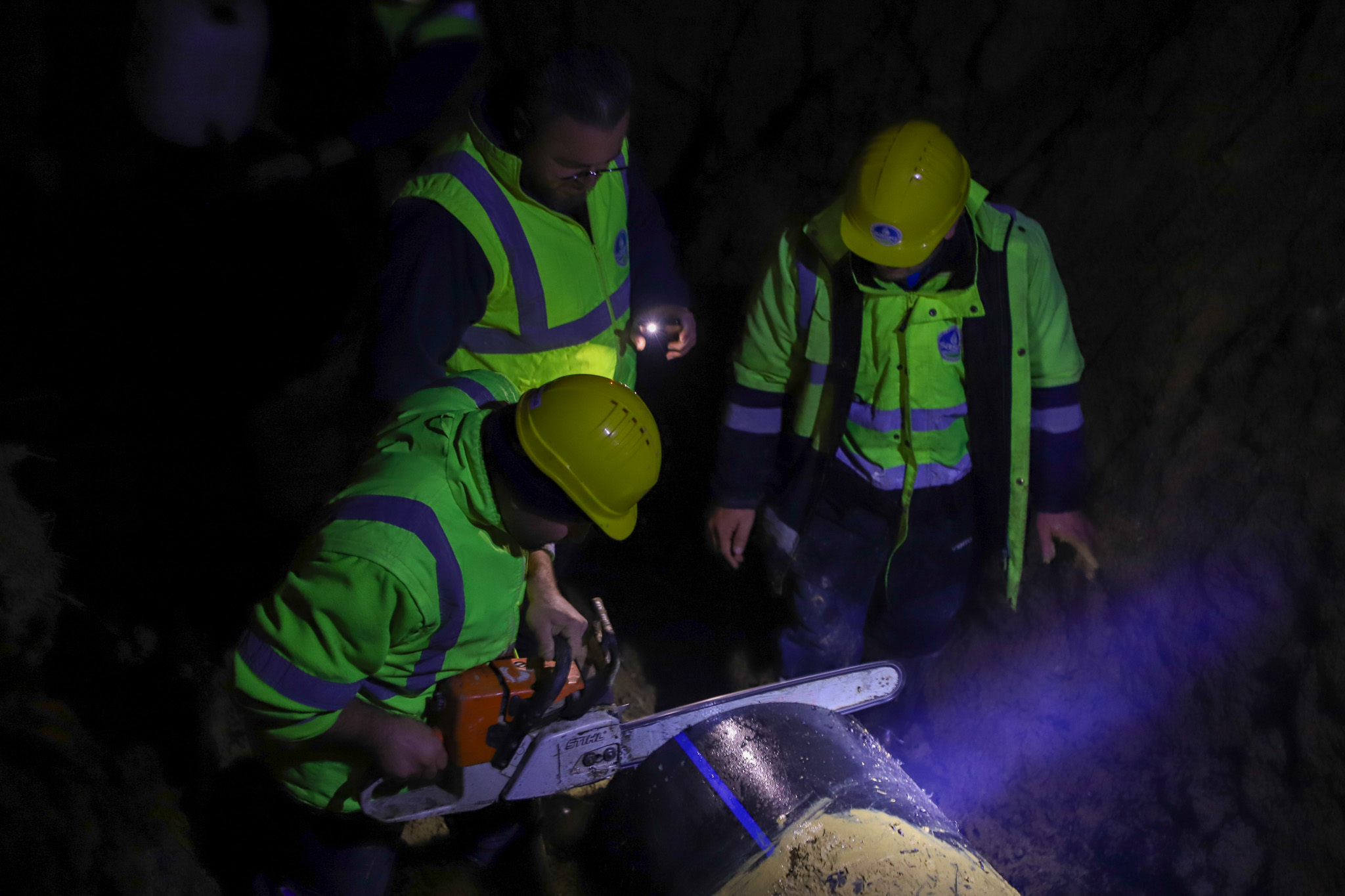 Camili’de meydana gelen arıza için ekipler gece boyu aralıksız çalıştı