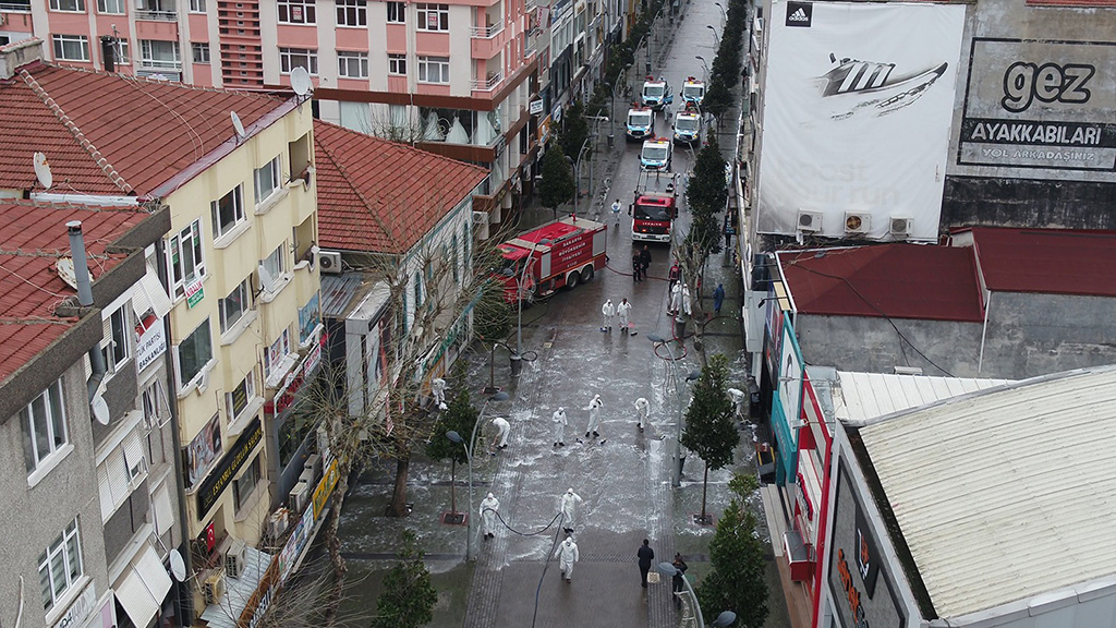 Şehir Merkezinde dezenfekte seferberliği