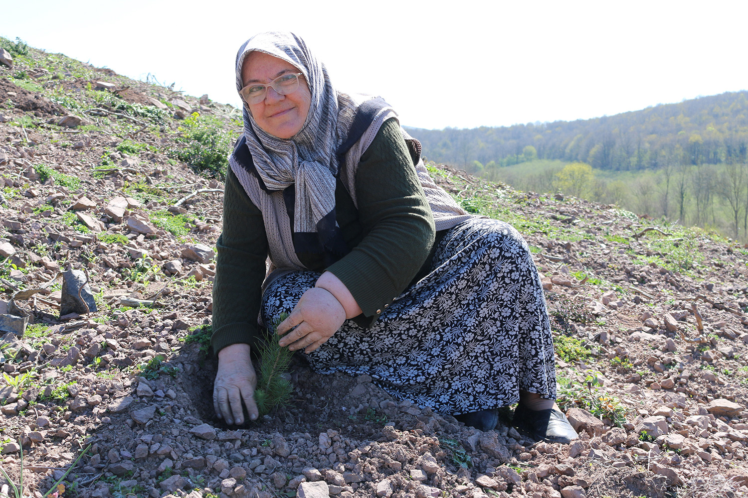 Yaşlı ve çocuklar fidan dikiminde buluştu