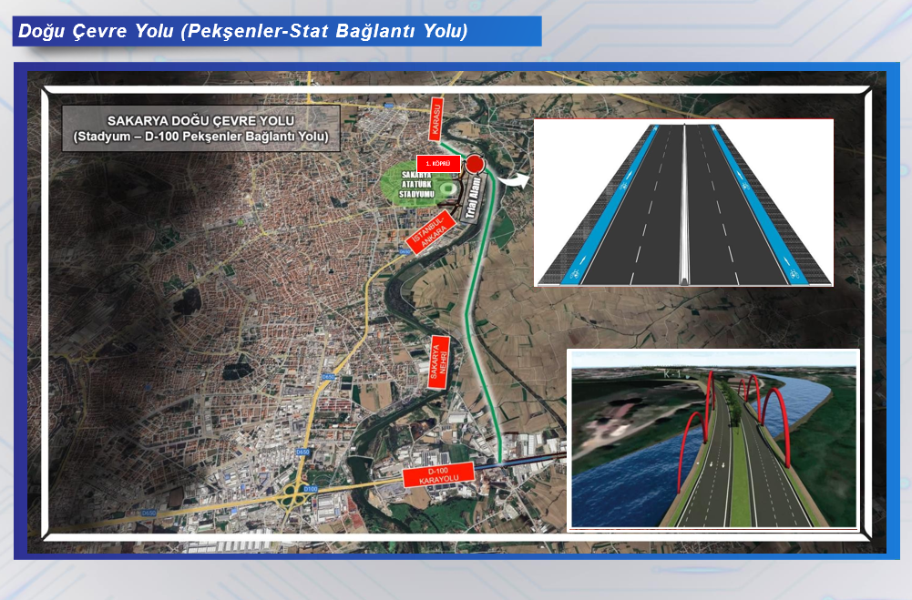 Doğu Çevre Yolu projesinin detayları ilk kez paylaşıldı: Sakarya Nehri’ni özel köprüyle aşarak merkeze bağlayacak