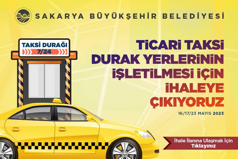 Büyükşehir ticari taksi durak yerlerinin işletilmesi için ihaleye çıkıyor