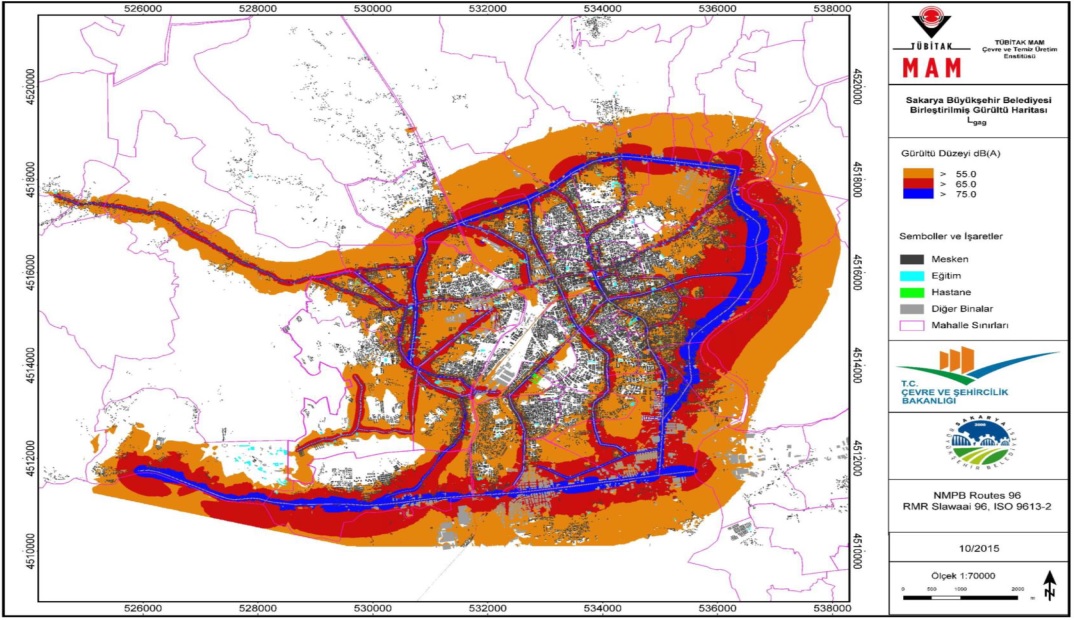 Sakarya Gürültü Haritası hazır