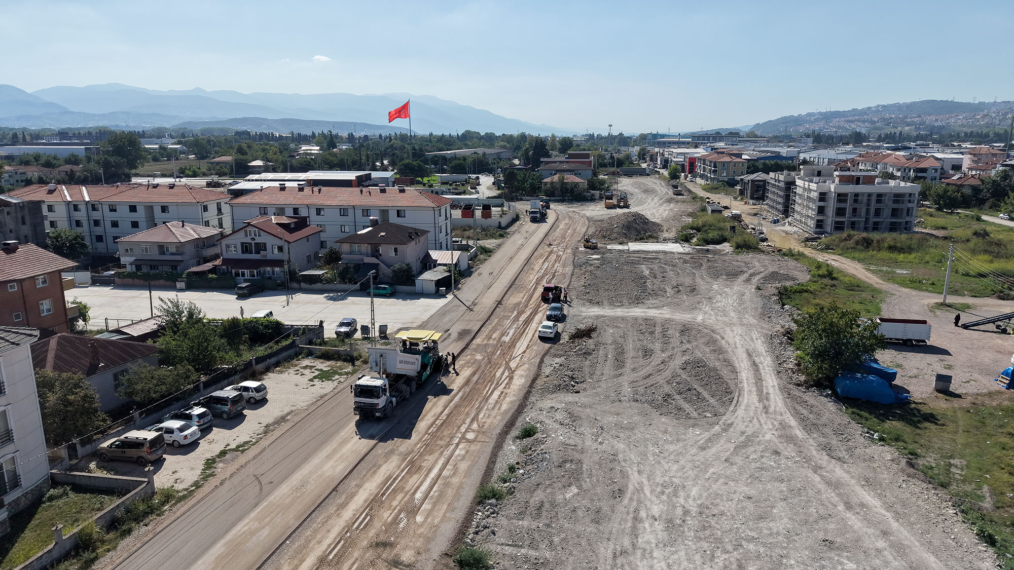 Hanlı-OSB arası duble yolda çalışmalar hızlandı