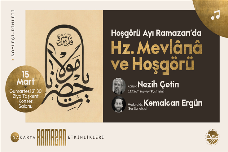 Ziya Taşkent’te bir Ramazan akşamı Hz. Mevlâna konuşulacak