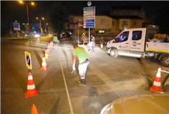 Büyükşehir ekiplerinden gece mesaisi 