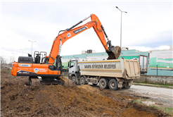 Yazlık Kavşağı’nda trafik yükünü hafifletecek duble yolda çalışmalar başladı