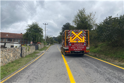 Hendek’te yol çizgi çalışması ile yollar daha güvenli