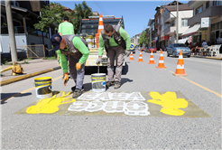 Trafikte yaya önceliği için geçitlerde yoğun çalışma