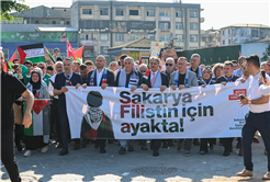 Yusuf Alemdar Filistin için sokağa dökülen binlerce Sakaryalıyla: "Filistin hepimizin davasıdır"