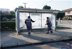 Yolcu durakları temizlendi