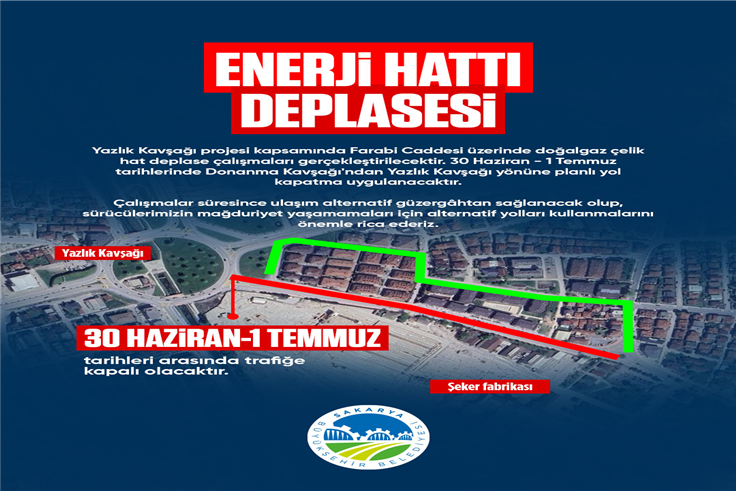 Şeker Fabrikası girişi ve Yazlık Kavşağı arasındaki bölüm 2 gün trafiğe kapanıyor